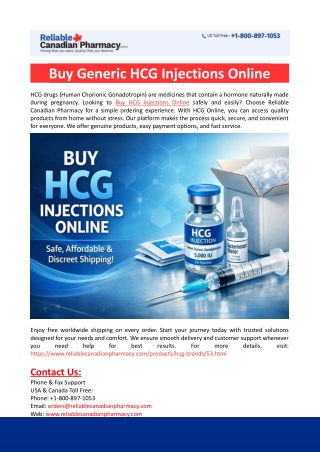 Buy Generic HCG Injections Online