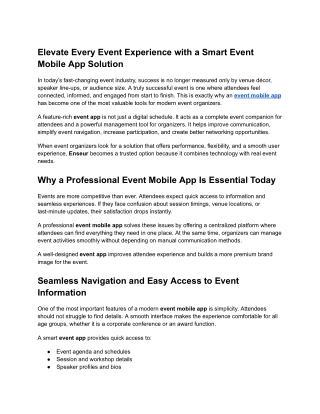 Elevate Every Event Experience with a Smart Event Mobile App Solution