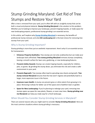 5- Stump Grinding Maryland Get Rid of Tree Stumps and Restore Your Yard