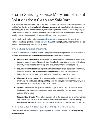 10- Stump Grinding Service Maryland Efficient Solutions for a Clean and Safe Yard