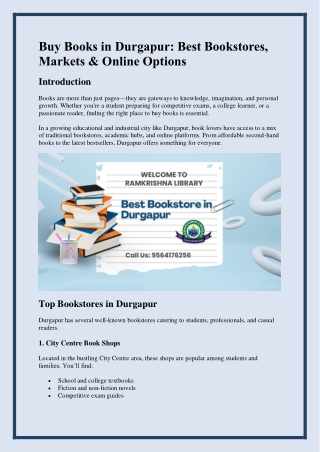 Buy Books in Durgapur Best Bookstores, Markets & Online Options