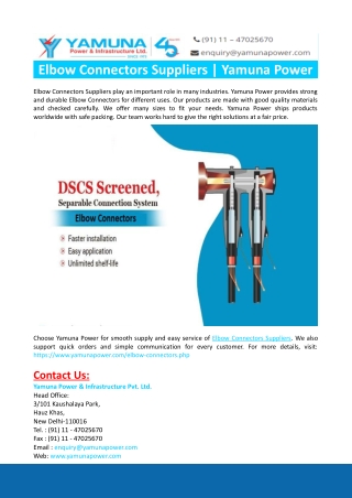 Elbow Connectors Suppliers