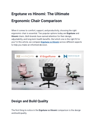 Ergotune vs Hinomi_ The Ultimate Ergonomic Chair Comparison