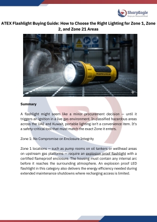 ATEX Flashlight Buying Guide How to Choose the Right Lighting for Zone 1, Zone 2, and Zone 21 Areas