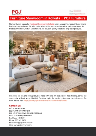 Furniture Showroom in Kolkata