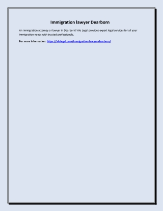 Immigration lawyer Dearborn