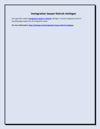 Immigration lawyer Detroit michigan