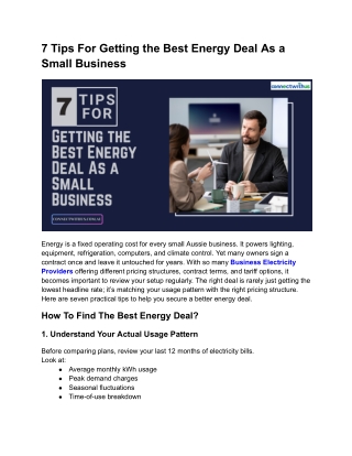 7 Tips For Getting the Best Energy Deal As a Small Business