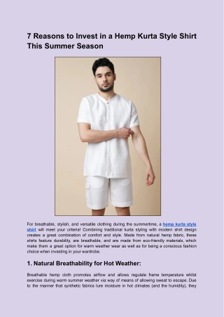 7 Reasons to Invest in a Hemp Kurta Style Shirt This Summer Season (1)