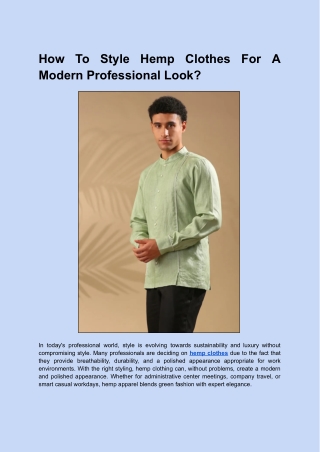 How To Style Hemp Clothes For A Modern Professional Look_