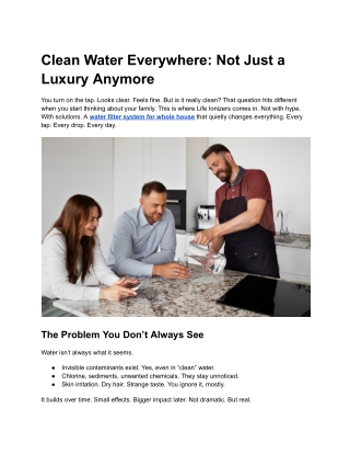 Clean Water Everywhere_ Not Just a Luxury Anymore