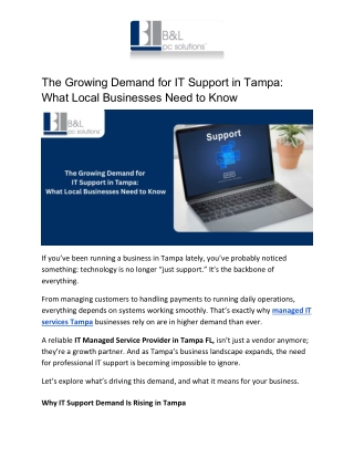 The Growing Demand for IT Support in Tampa_ What Local Businesses Need to Know