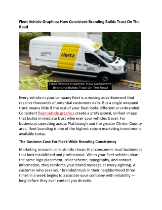Fleet Vehicle Graphics: How Consistent Branding Builds Trust On The Road