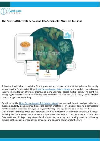 Uber Eats Restaurant Data Scraping for Strategic Decisions