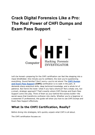 Crack Digital Forensics Like a Pro_ The Real Power of CHFI Dumps and Exam Pass Support