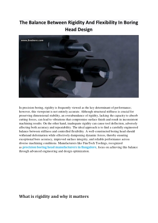 The Balance Between Rigidity And Flexibility In Boring Head Design