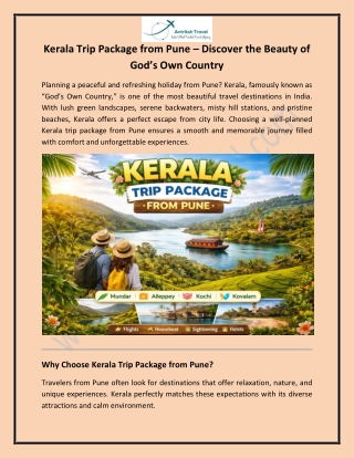 Kerala Trip Package from Pune - Best Kerala Tour Packages