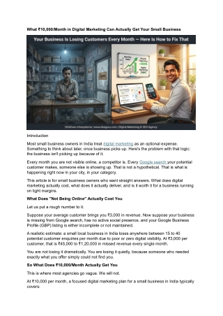 What ₹10,000/Month in Digital Marketing Can Actually Get Your Small Business