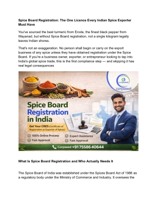 Spice Board Registration The One Licence Every Indian Spice Exporter Must Have