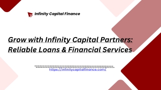 Grow with Infinity Capital Partners Reliable Loans & Financial Services