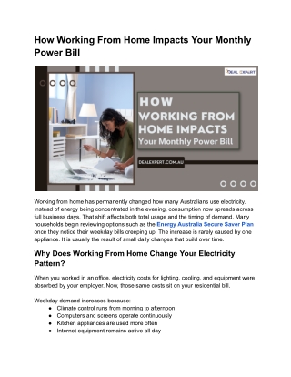 How Working From Home Impacts Your Monthly Power Bill