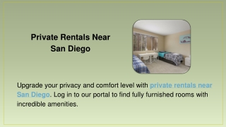 Private Rentals Near San Diego