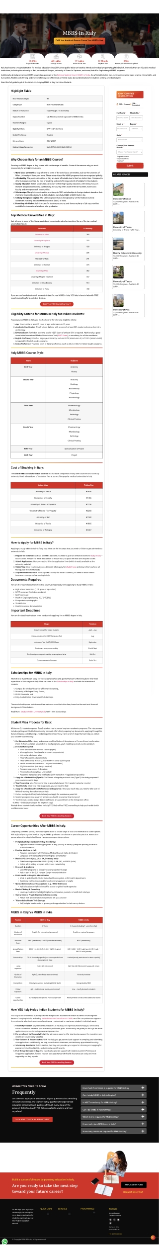 Study MBBS in Italy for International Students