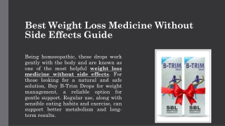 Best Weight Loss Medicine Without Side Effects Guide