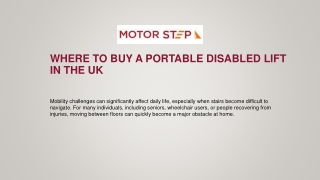 Where to Buy a Portable Disabled Lift in the UK for Easy Home Access