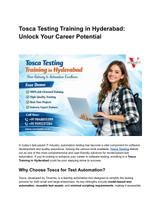 Tosca Testing Training in Hyderabad_ Unlock Your Career Potential