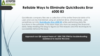 Simple Steps to Resolve QuickBooks Error 6000 83