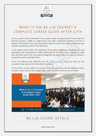 What Is BA-LLB Course A Complete Career Guide After 12th