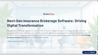 Next-Gen Insurance Brokerage Software: Driving Digital Transformation