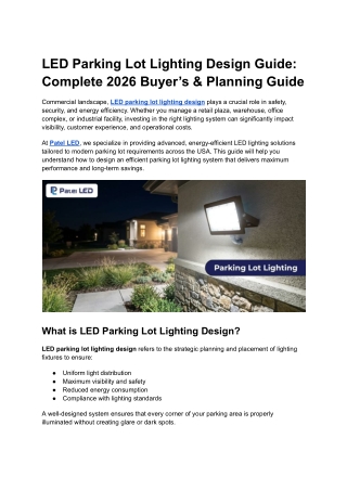 LED Parking Lot Lighting Design Guide_ Complete 2026 Buyer’s & Planning Guide