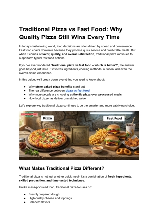 Traditional Pizza vs Fast Food_ Why Quality Pizza Still Wins Every Time