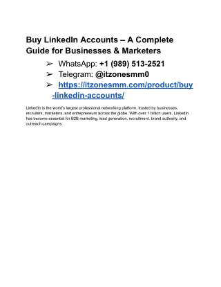 Where to Buy LinkedIn Accounts 12 Best Sites T
