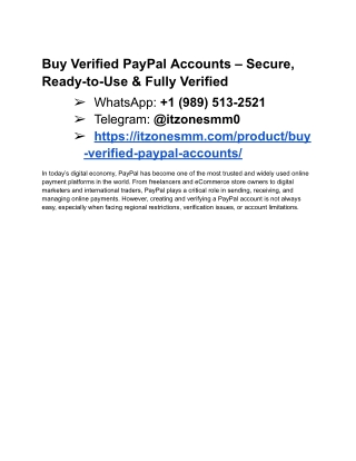 Top 3.3 Sites to Buy Verified PayPal Accounts in 2026 US