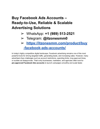 Top 3 Sites to Buy Facebook Accounts​ for Ads Welcome N