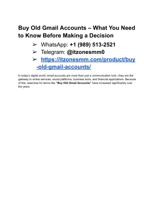 How to Purchase a Old Gmail Accounts NY~UK 88