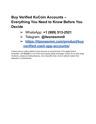 Buy Verified KuCoin Accounts With Complete KYC