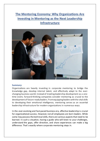Why Organizations Are Investing in Mentoring?
