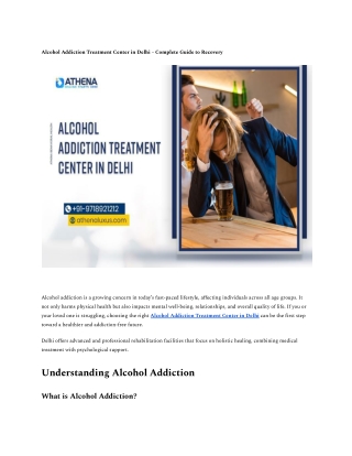 Alcohol Addiction Treatment Center in Delhi – Complete Guide to Recovery