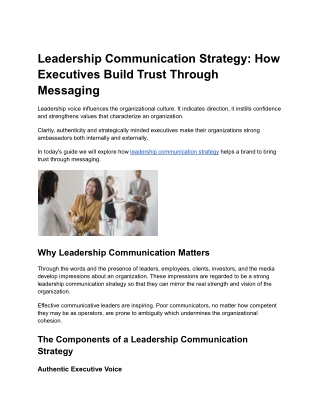 Leadership Communication Strategy_ How Executives Build Trust Through Messaging
