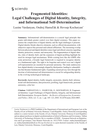 Fragmented Identities: Legal Challenges of Digital Identity and Integrity