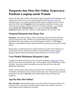 WAH BENAR SITUS SLOT ONLINE TERBESAR DAN TERPOPULER HANYA HARGATOTO