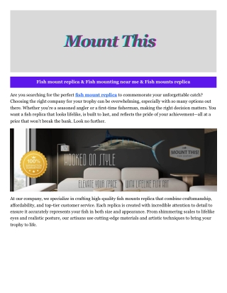 Fish mount replica