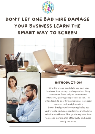 Don’t Let One Bad Hire Damage Your Business Learn the Smart Way to Screen