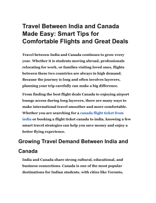 Smart Tips to Book Canada Flight Ticket from India & Find the Best Flight Deals