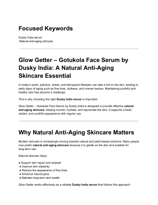 Glow Getter – Gotukola Face Serum by Dusky India_ A Natural Anti-Aging Skincare Essential