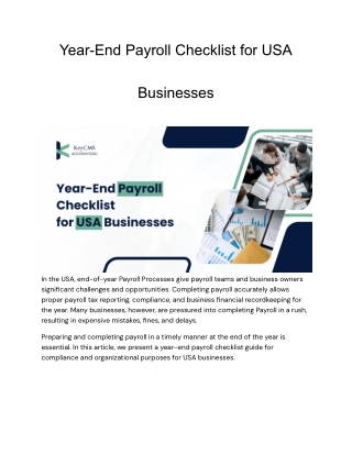 Year-End Payroll Checklist for USA Businesses